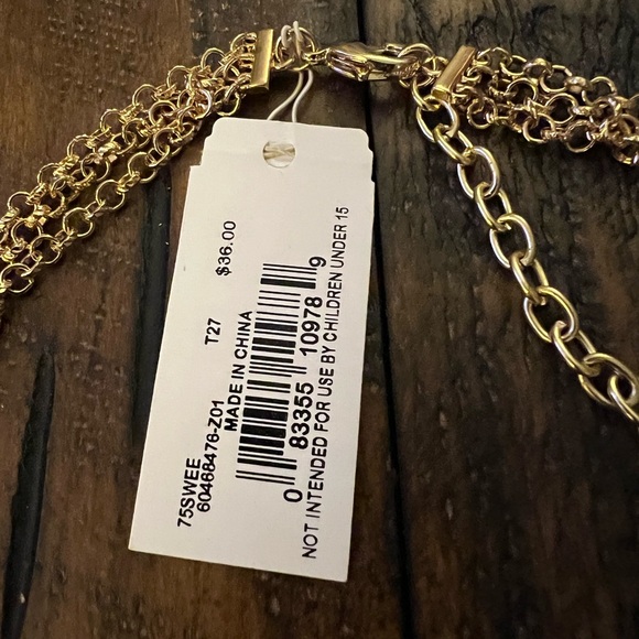 NWT Napier Gold Tone Multi Strand Necklace and Earring Set - Picture 6 of 6